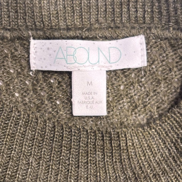 Abound Dark Olive Crew Neck Cropped Sweater - Picture 3 of 11